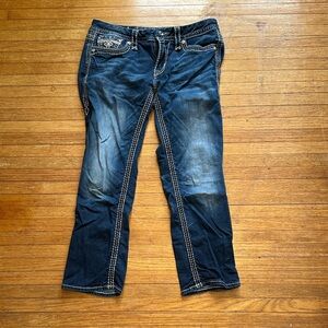Rock Revival Dark Blue Denim Capris